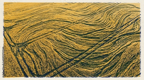 Wheat field ripple aerial vivid golden wheat field wind ripple aerial