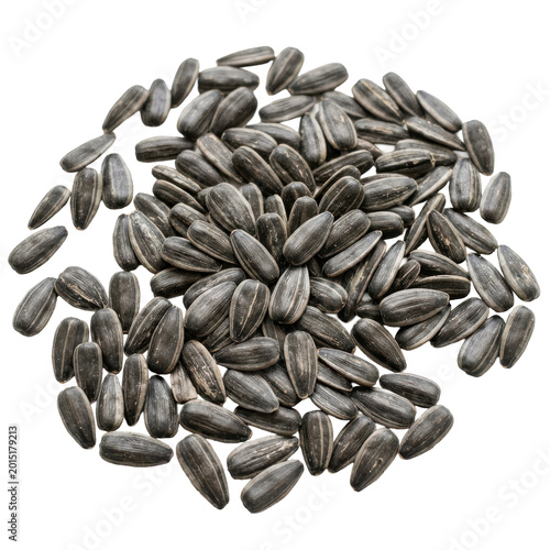 Pile of unshelled sunflower seeds