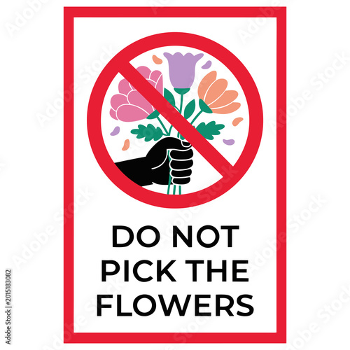 Floral Protection Poster Design with Prohibited Symbol 02