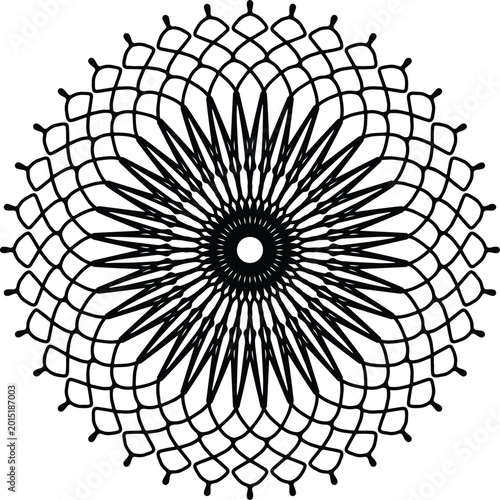 Decorative Round Pattern Vector, Mandala Art for colouring Book
