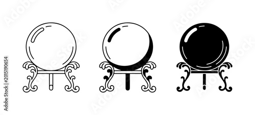 Bild auf Leinwand Crystal Ball Icons, Fortune Telling Orb Symbols, Mystical Sphere Graphics