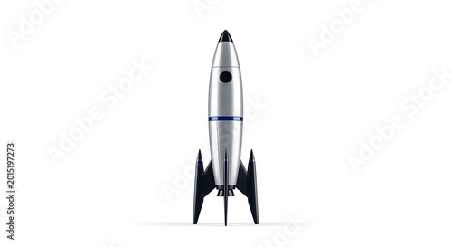 Model rocket ship on display.