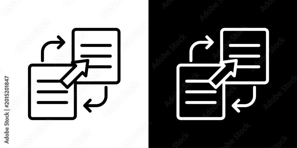 Photos Replication Icon Sheet Black And White