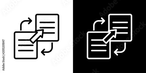 Cuadro en lienzo Replication Icon Sheet Black And White