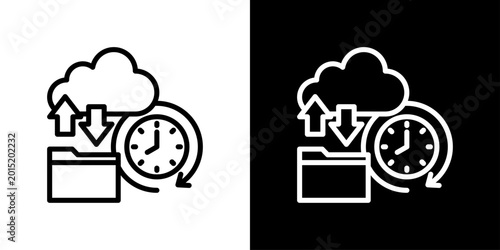 Tableau sur toile Latency Icon Sheet Black And White