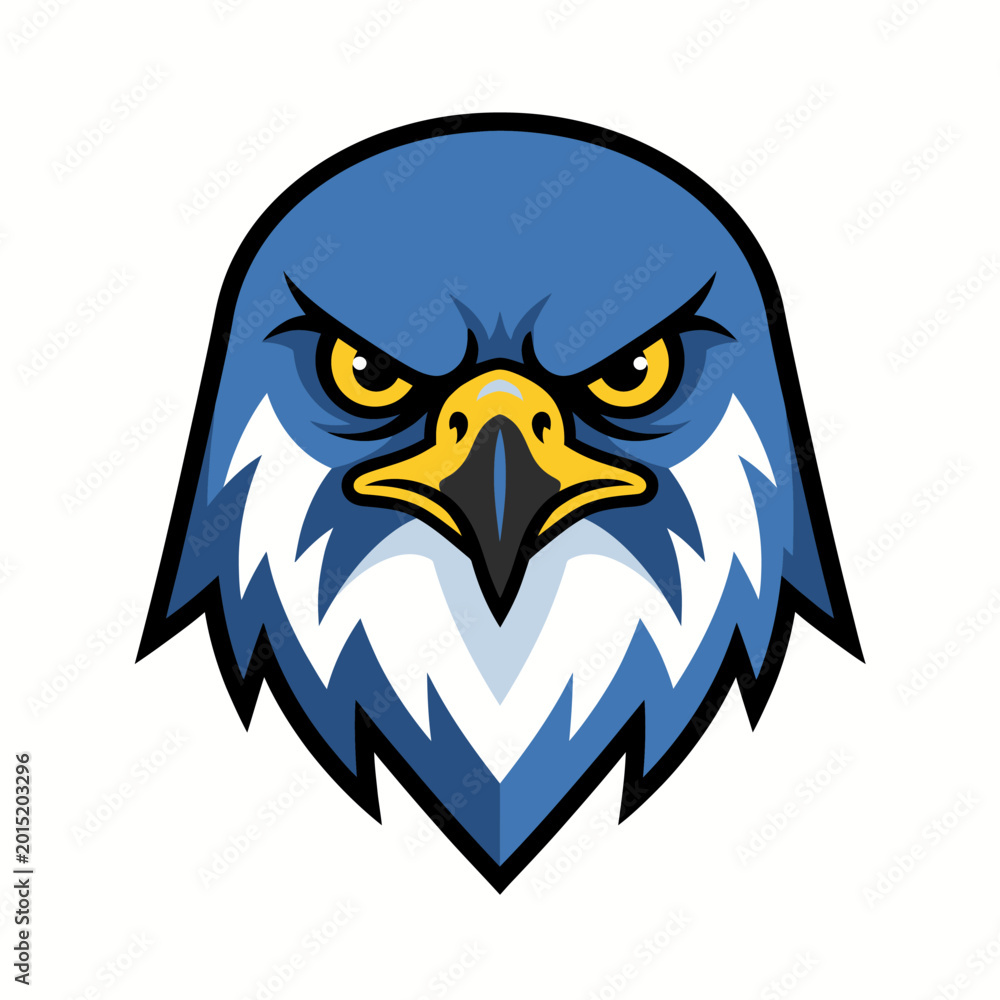 Fototapeta premium Angry Blue Eagle Head Mascot Logo for Sports Team