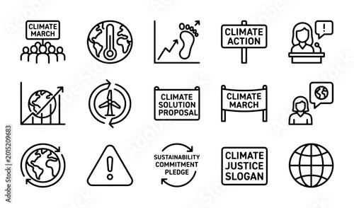 Canvastavla Climate Action Icons, Environmental Protest Symbols, Global Warming Graphics, Su
