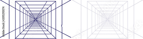 Foto Geometric Perspective Grid Lines converging to center point in minimalist linear