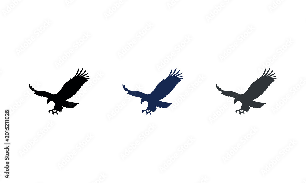 Fototapeta premium Silhouette eagle icon design flying bird silhouettes