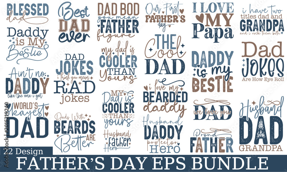 Fototapeta premium Father's Day EPS Bundle, And Single Design