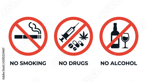 Free Download No Smoking Drugs Alcohol Warning Signs. - GFXLoad
