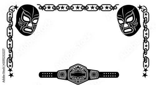 Lucha Libre Championship Wrestling Belt Masks.