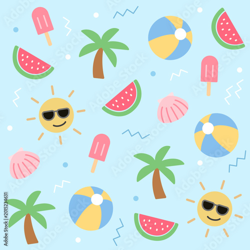 Photography Summer seamless pattern