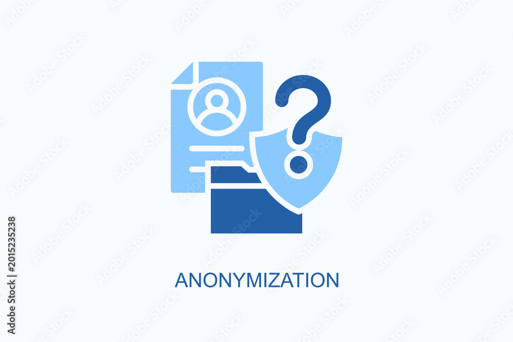 Fototapeta premium Anonymization Icon Or Logo Isolated Vector Illustration