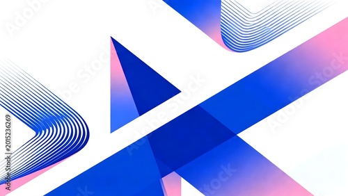 Abstract geometric design with blue and pink lines