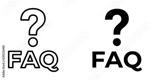 Bild auf Leinwand FAQ Icons, Frequently Asked Questions Symbols, Question Mark Graphics, Informati