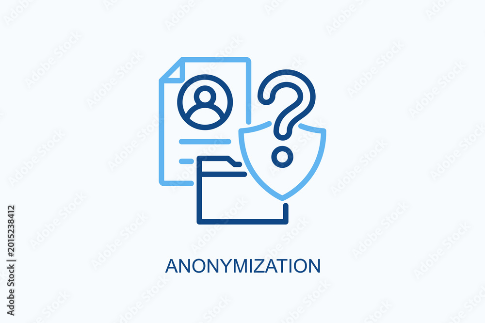 Fototapeta premium Anonymization Icon Or Logo Isolated Vector Illustration