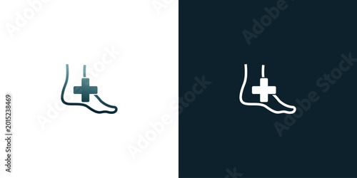 Schilderij op canvas Creative foot care logo design with modern concept premium vector