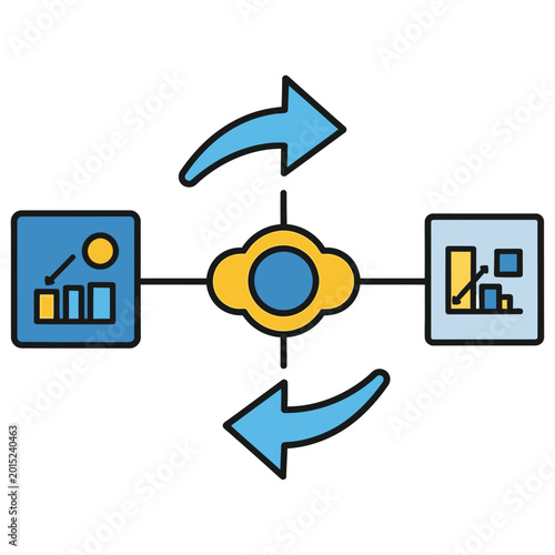 Data Exchange Diagram Showing Connected Information Flow