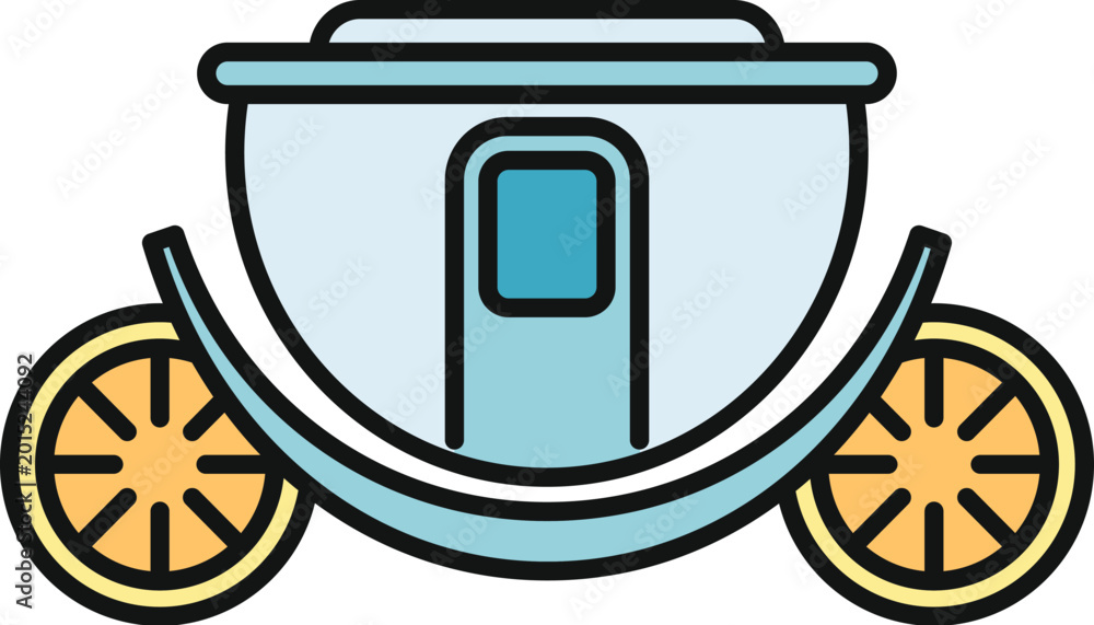 Obraz premium Royal carriage icon showing whimsical fantasy travel and elegant historical vehicle