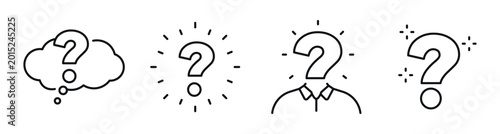 Foto Question mark icons representing thought doubt and inquiry concepts