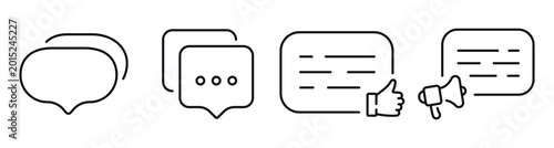 Schilderij op canvas Speech bubble icons showing feedback and notification in interface