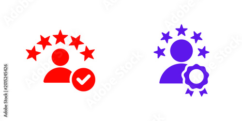 Canvastavla User rating and achievement icons isolated on transparent background