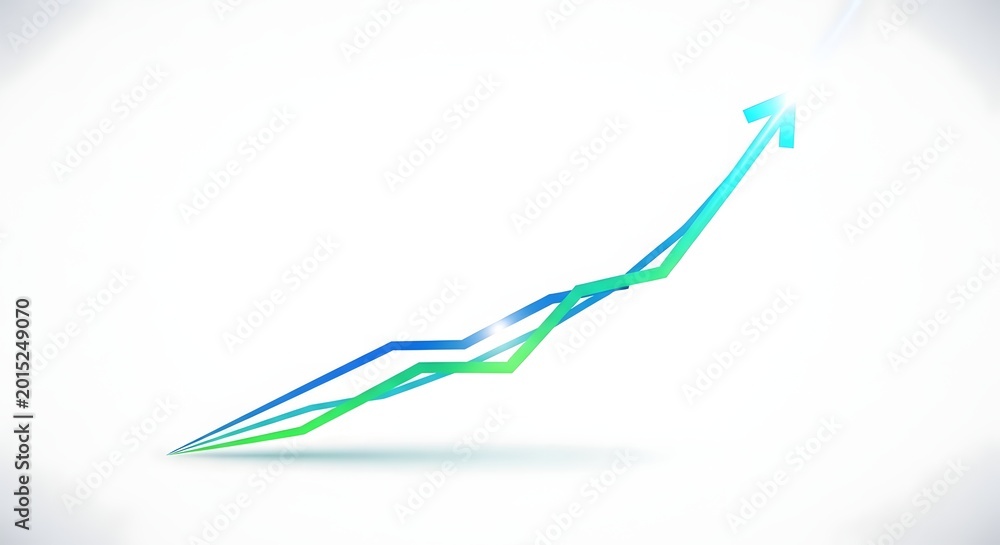 Obraz premium Abstract Success Chart with Rising Lines and Upward Arrow Design