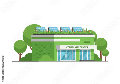 Green Community Center Building Exterior.