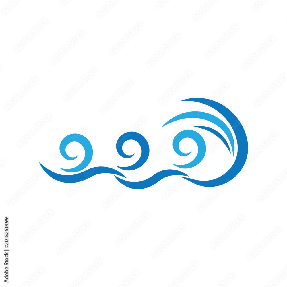 Fototapeta premium Water Wave Icon Logo Template