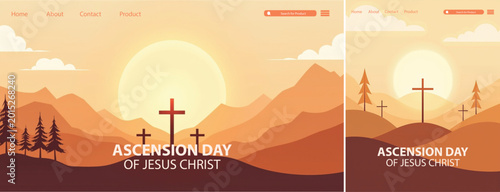 Photos Elegant ascension day background, Illustration ascension day background for webs