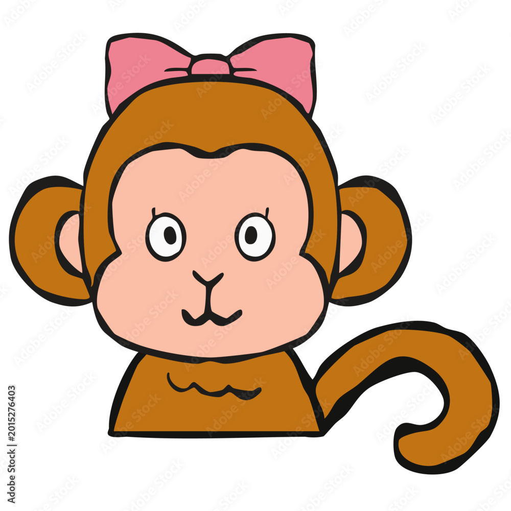 Fototapeta premium 猿の素材 年賀状素材 猿 申 アイコン This is a graphic image of a monkey. It's considered a lucky charm in Japan.