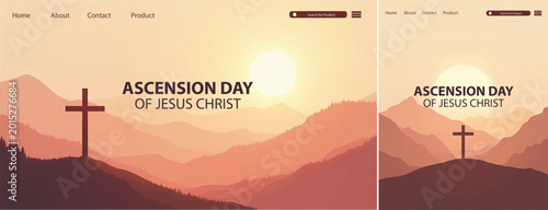 Foto Elegant ascension day background, Illustration ascension day background for webs