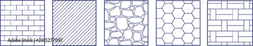 Landscape Architecture CAD Hatch Pattern Set Brick Stone Hexagon Diagonal Wall Texture Elements Collection