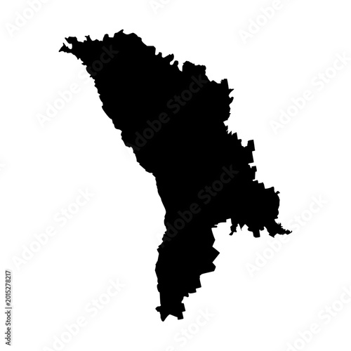 Moldova silhouette map. Moldova map vector. Moldova map on white background