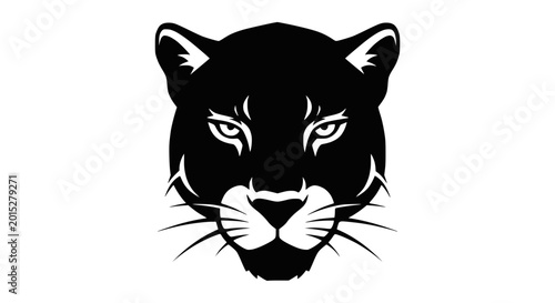 Photos Black Panther Head Silhouette - Fierce Predator Face Graphic