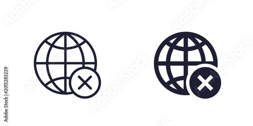 Tablou pe pânză disconnect or offline icon, no internet access line and solid design