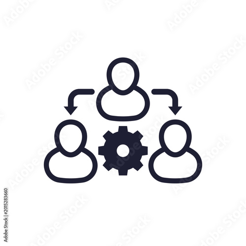 third party icon on white with people and gear