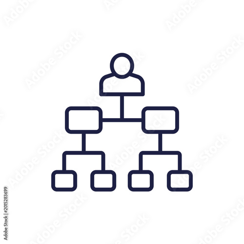 User flow diagram line icon