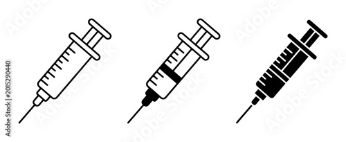 Quadro su tela Medical Syringe Icons: Injection, Vaccination, Healthcare, Science, Liquid Doses