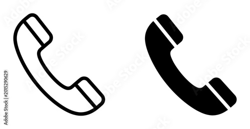 Bild auf Leinwand Classic Telephone Handset Icons, Vintage Communication Symbols, Retro Contact Gr