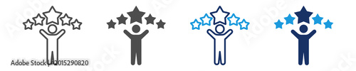Cuadro en lienzo employee reputation icon set with multi concept