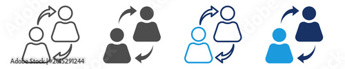 Canvas-taulu staff turnover icon set with multi concept