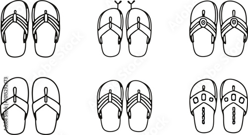 Tableau sur toile Collection of flip flop designs and styles