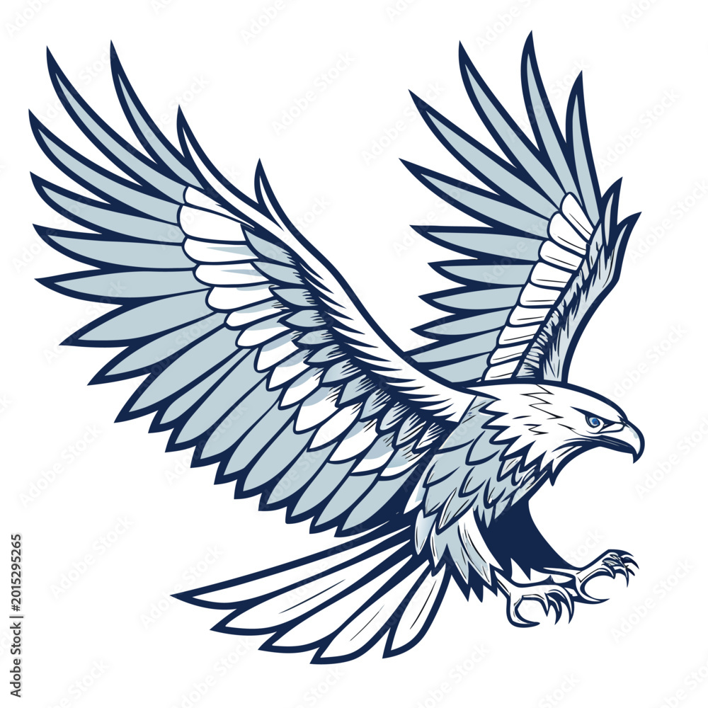 Fototapeta premium Ice Phoenix Wolf Fantasy Creature AI Vector