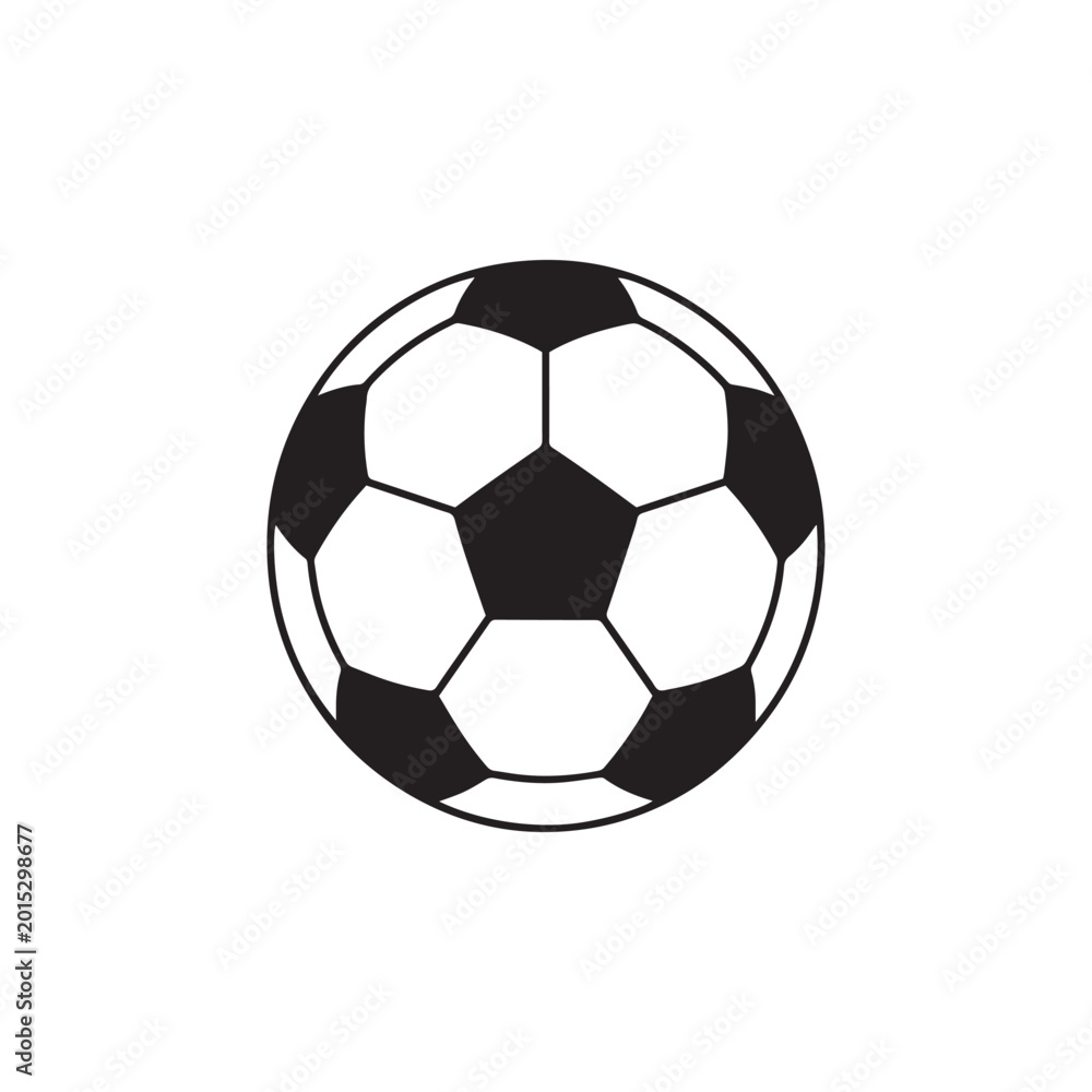 Fototapeta premium Classic Soccer Ball Icon Isolated on White Background Vector Illustration