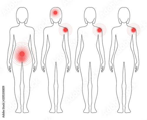 Human Body Pain Points Vector Illustration