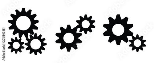 Interconnected Gear Wheels Vector Illustration