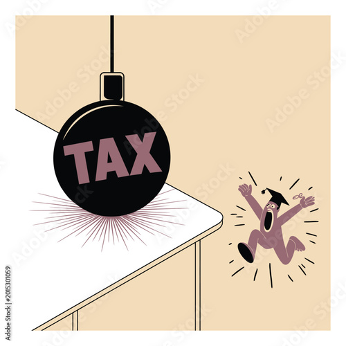 Tax Stress Concept Vector Illustration