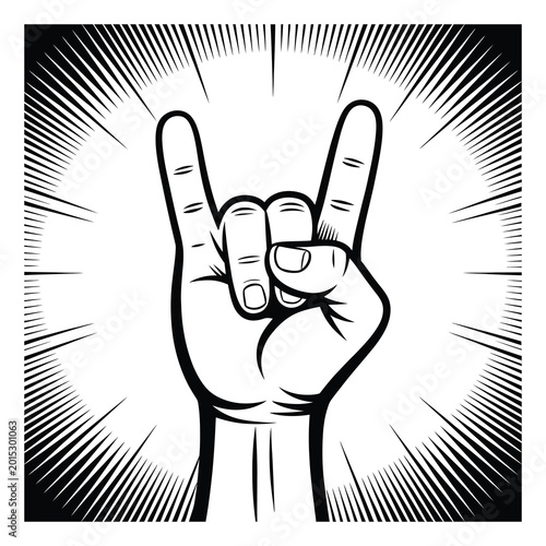 Rock On Hand Gesture Vector Illustration